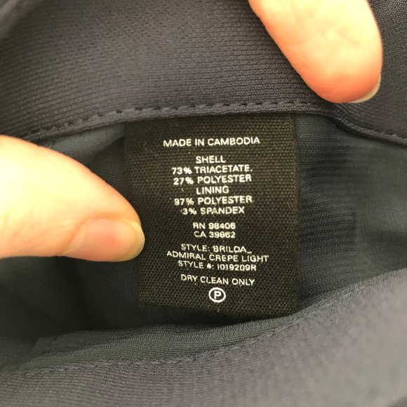 Theory Wide Leg Navy Dress Pants with Belt - Picture 5 of 6